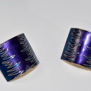 Beautiful Enameled Sterling Silver Earrings